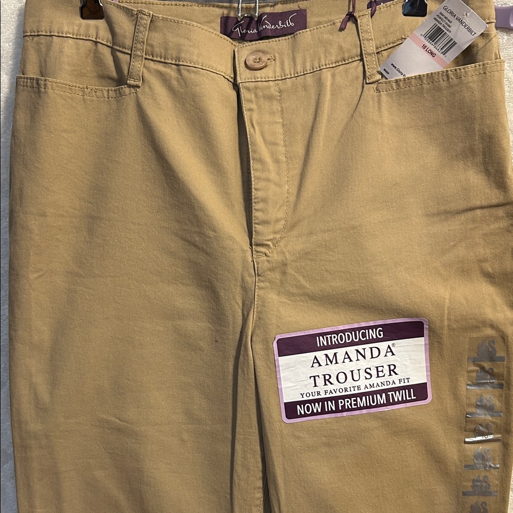 Gloria Vanderbilt Amanda Trouser in Khaki